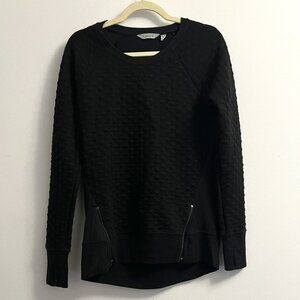 Athleta- Quilted R&R Fleece Pullover Sweater - Black - Size S